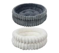 Genérico Dog Bed - 20-Inch Donut Cat Cuddler Mat, Round Washable Cushion with Removable Cover for Calming Sleep, Cozy Comfort Couch Beds for Dogs, Cats, Puppies, Kittens, Indoor Outdoor Bedside Use