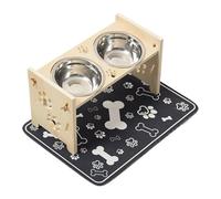 Genérico Dog Bowls Elevated - Adjustable Wooden Raised Pet Feeder with Splash Guard | Cat Food & Water Bowl Set for Dogs & Cats, Indoor Outdoor Home Travel Daily Use