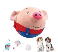 Genérico Dog Charmer Porky PAL Interactive Piggy Toy, Bouncing Piggy Dog Toy, Active Moving Pet Plush Toy for Dogs with Recording and Music Modes, Washable Shake Bounce Boredom Talking Toys (Red)