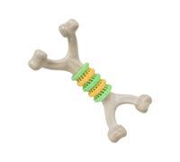 Genérico Dog Chew Bone, Pet Enrichment Game, Forma media con patrón, Rubber Material Interactive Pet Accessory, Puppy Training Playset with Fetch Function, Play Fetch Tossing Biting Use