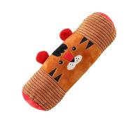 Generico Dog Chew Toy, Soft Plush Cylinder Tiger Shape Squeaky Pet Rope
