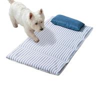 Genérico Dog Cooling Bed - Cotton, Soft Portable Washable Bed with Pillow | Large Crate Pad For Senior Dogs, Puppies, Cats, Summer Hot Weather, Car, Patio, Backyard, House, Living Room, Bedroom