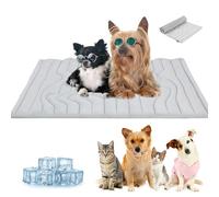 Genérico Dog Cooling Eco-Friendly Mat, Upgraded Pet Cooling Mats for Dogs Cats, Portable Dog Cool Bed for Summer, Cool Mats for Dogs for Bored Indoor Home & Outdoor (Gray,Medium)