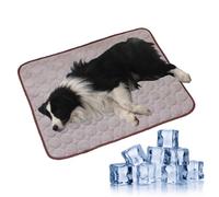 Genérico Dog Cooling Mat,2025 Upgraded Pet Cooling Pad for Dogs Cats,Portable Pet Travel Mats for Car Seat,Washable Dog Cool Bed for Summer,Non-Slip Soft Pads for Indoor and Outdoor (Brown, S)