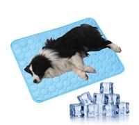 Genérico Dog Cooling Mat,2025 Upgraded Pet Cooling Pad for Dogs Cats,Portable Pet Travel Mats for Car Seat,Washable Dog Cool Bed for Summer,Non-Slip Soft Pads for Indoor and Outdoor (Blue, S)