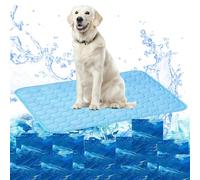 Genérico Dog Cooling Mat (4X More Effective), 39"×30" Upgrade Pet Cool Mat For Dogs Cats, Pet Cooling Matts, Cold Dogs Matt Ice Bed Kennel Sleeping Mats For Indoor(Blue,X-Small)