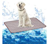Genérico Dog Cooling Mat (4X More Effective), 39"×30" Upgrade Pet Cool Mat For Dogs Cats, Pet Cooling Matts, Cold Dogs Matt Ice Bed Kennel Sleeping Mats For Indoor(Brown,Small)