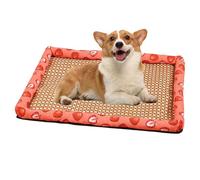 Genérico Dog Cooling Mat, Cooling Pad, 19.0x68.7x1.1x19.6x15.7 Inches Washable Rattan Square Bed High Warmth Resistant, Summer Heat Relief for Crate Training, Camping Trips, Dogs