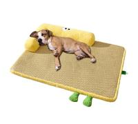 Genérico Dog Cooling Mat, Rattan Dogs Bed, 50x40x5cm/19.69x15.75x1.97 Inches Washable Pet Rest Accessory, Breathable for Sleeping, Multiple Sizes for Home Crate Kennel Sofa Nap