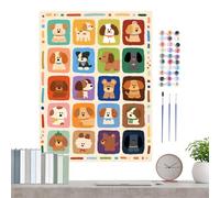 Genérico Dog Digital Oil Painting, Drawing Accessories For Creative, Cat Paint By Number With Brushes, Expression Living Room Bedroom Dormitory School Party Birthday Apartment