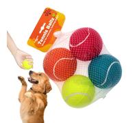 Genérico Dog Elastic Sounding Tennis Ball Toy - Dog Balls for Aggressive Chewers | Squeaky Toy Dogs Balls Teething Toys | 4 Tennis Ball Puppy Chew Tôy | Interactive Dogs Toys Fetch BallSqueaky