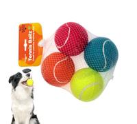 Genérico Dog Elastic Sounding Tennis Ball Toy - Dog Balls for Aggressive Chewers | Squeaky Toy Dogs Balls Teething Toys | 4 Tennis Ball Puppy Chew Tôy | Interactive Dogs Toys Fetch BallSqueaky