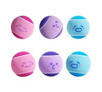 Genérico Dog Exercise Tennis Balls - 6 Piece, Chew Resistant Durable Rubber Set | Reusable Interactive Pet Toy with Fun Design For Apartment Dormitory House Garden Backyard Courtyard Park