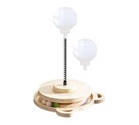 Genérico Dog Food Ball Wood Slow Feeding Turntable - Spring Pole Treat