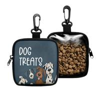 Genérico Dog Food Carrying Pouch, Portable Clear Printed Pouch with Clip, Dog Cat Snack Storage Bag, for Indoor Outdoor Travel Beach Pool Park Yard Garden Training Family Time