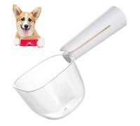 Genérico Dog Food Scoop & Measuring Cup - Clear Long Handle Pet Food Scoop for Dogs, Cats & Rabbits, Heavy-Duty One-Piece, Precise Portion Control for Kibble & Pellets