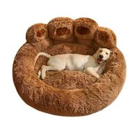 Genérico Dog House, Adorable Cama for Mascotas Tipo caseta con Forma de Pata de Oso, Suave y de Felpa Larga, Ideal for el Invierno.,for Indoor(Coffee,50cm)