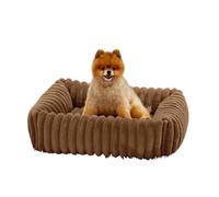 Genérico Dog House, Cama de Lujo for Perros pequeños, sofá cálido for Gatos, Nido for Mascotas, cómoda, de Felpa, extraíble, Lavable for Animales,for Indoor(Brown,S-50X48X15CM)