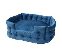 Genérico Dog House, Cama for Mascotas, cálida y acogedora, Tipo Nido for Gatos, de Felpa Gruesa, Suave y Acolchada con algodón PP. Impermeable.,for Indoor(Peacock Blue,L -75 x65 x25 cm)