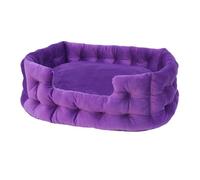 Genérico Dog House, Cama for Perros y Gatos cálida de Invierno, de Felpa Gruesa y Suave, con Almohadilla de algodón PP, Universal, Impermeable, Accesorios,for Indoor(Violet,L -75 x65 x25 cm)