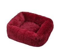 Genérico Dog House, Cama Rectangular de Felpa for Perros, Ideal for el Invierno. Colchoneta cálida for Mascotas pequeñas, Medianas y Grandes.,for Indoor(Wine Red,XS 43X35X20CM)