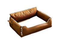 Genérico Dog House, Diseño for Todas Las Estaciones con Respaldo de látex, cojín ortopédico Cuadrado for Perros pequeños y medianos, Cama for Perros,for Indoor(Section B,45 x35x24 cm)