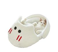 Genérico Dog House, Pantuflas térmicas de otoño e Invierno for Mascotas, Productos for Gatos, Cama Tipo casa, tapete,for Indoor(Cream,50 34 21cm)