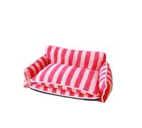 Genérico Dog House, Sofá Cama for Perros y Gatos de 2,6 pies (79 cm) con Suave Felpa sintética de Cachemira, Relleno de algodón PP 3D, Modelo SF184,for Indoor(M-Pink Stripe)