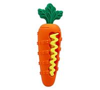 Genérico Dog Interactive Treat Dispenser Toy, 6.22x1.89in Silicone Squeaky Chew Toy, Carrot Shaped Slow Feeder, Puppy Teether Design, Bite Resistant Material for Small, Medium, Puppies