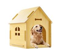 Genérico Dog Kennel Outdoor | Dog House Outdoor | Weatherproof Wooden Dog House, Wooden Dogs House with Removable Roof, 39.5x51x52cm Rustic Wooden Dog & Cat House For Home and Garden