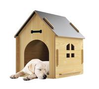 Generico Dog Kennel Outdoor | Dog House Outdoor | Weatherproof Wooden Dog House, Wooden Dogs House With Removable Roof, 39.5x51x52cm Rustic Wooden Dog & Cat House For Home And Garden