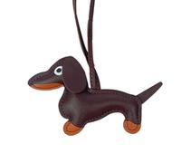 Generico Dog Key Chain - Cute PU Leather, Animal Accessory Keychain, Lightweight Dachshund Ornament Holder | Handmade Stylish Organizer Gift, Girls Boys Kids Dog Lovers, Café, riferimento alla