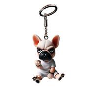 Genérico Dog Key Chains - Bulldog Hanging Ornaments | Acrylic Ornament with Animal Design, Hanging Decor for Car Display, Animal Chain with Keyring, Pendant Accessory with Decorative Accent