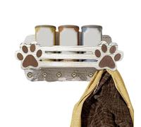 Genérico Dog Leashes Hooks for Wall - 6 Hooks Floating Shelf Decorative | Dog Leashes Key Hanger | Rustic Pine Wood Entryway Organizer for Leashe, Keys, and Mail, Perfect Fòr Home Living Room