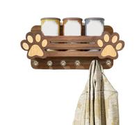 Genérico Dog Leashh Holder for Wall, Wooden Paw Key Holder, Wall Hook Rack