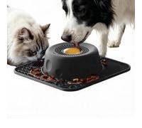 Genérico Dog Lick Bowl - 2-In-1 Slow Feeder & Rolling Ball Mat | Silicone Interactive Feeding Plate For Dogs & Cats, Spill-Proof Puzzle Toy For Yogurt, Broth, Treats - 28×28×7.5cm