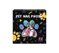 Genérico Dog Nail - Nylon ABS 14,6 x 14,5 x 1,5 cm | 12-Color Brush Tip Nail Pens | Impermeable Pet Grooming Accessories for Daily Medium Kitten Small Puppy Travel Groomers Events Holiday Party