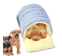 Generico Dog Nest Bed, Thickened Plaid Bed, Puppy Enclosed Bed, Pet Warm Bag, Washable Puppy Bed and Cat Sleeping Bag Dog Nest Bed with Thickened Plaid Enclosed Cave for Pets for Sofa and Floor