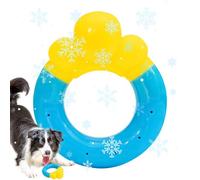 Genérico Dog Pool Toy, Donut Puppy Chew Toy, Cooling Design, Interactive Floating Play, Hot Weather Backyard Beach Use, 11.7x9.9cm/4.61x3.9 Inches, Yellow and Blue 1 Piece, 103g