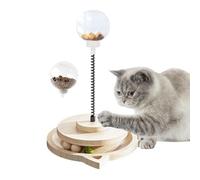 Genérico Dog Puzzle Ball,Wood Turntable Feeder,with Spring Pole Treat