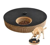 Genérico Dog Scratch Board, Wooden Puppy Claw Grinding Toy with Treat Box | 29x4cm Round File Grinder Plate Hidden Food Dispenser For Furniture Protection Boredom Relief Training