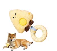 Genérico Dog Squeak Toys - Funny Cheese Shaped Plush Squeaky Chew Toy, Safe Teething Relief Game For Dogs Puppies, Interactive Training Toy For Home Outdoor Indoor Play Exercise Engagement Activity