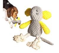 Genérico Dog Squeaky Toys, Interactive Teething Chew Mice, 10.43x7.48in Indestructible Puppy Supplies, Crinkle Sound, Tough Tug Toy for Indoor Play, Outdoor Fetch, Pet Fun Accessory