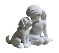 Genérico Dog Statue - Decorative Animal Sculpture for Home Garden Patio Display | Resin Crafted Figurine with Hand Painted Finish, Outdoor Indoor Ornament for Living Room Shelf Yard Landscape Accent