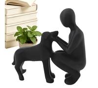 Genérico Dog Statues Home Decor | Aesthetic Puppy Owner Sculpture Shelf Statue - Dog Decor for Home,for Bedroom Tabletop Desk Men Women Mom Dad Pet Lover