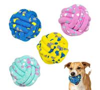 Genérico Dog Toy Balls,4 Pieces Portable Bite-Resistant Bouncy Pet Games - Ball Toys for Dogs - for Indoor Outdoor Pool Water Play Training Exercise Mental Stimulation Travel