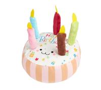 Genérico Dog Toys Stuffed Animals Squeaky, Birthday Cake Shape Teething Chew Toy, Interactive PlayToy for Small and Medium Dogs, Dog Enrichment Toys, 6.69 x 6.69 x 3.54 Inches