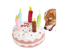 Genérico Dog Toys Stuffed Animals Squeaky - Birthday Cake Shape Teething Chew Toys, Interactive Enrichment Toys for Small and Medium Dogs, Birthday Cake Shape Stuffed Squeaky Toys