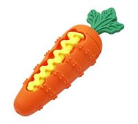 Genérico Dog Treat Dispenser Toy, Interactive Silicone Chew Toy, Squeaky Carrot-Shaped Slow Feeder, Teether and Puzzle Enrichment for Puppy Training, Playtime, Boredom Reliefs, 15.8x4.8x5.1cm