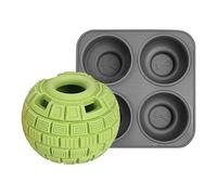 Genérico Dog Treat Toy Dispenser, Freezing Slow Feeder Puzzle Ball, 4-Cavity Silicone Interactive Training Toy for Aggressive Chewers and Small Dogs, 5.12x5.12/3.74x3.74 Inches